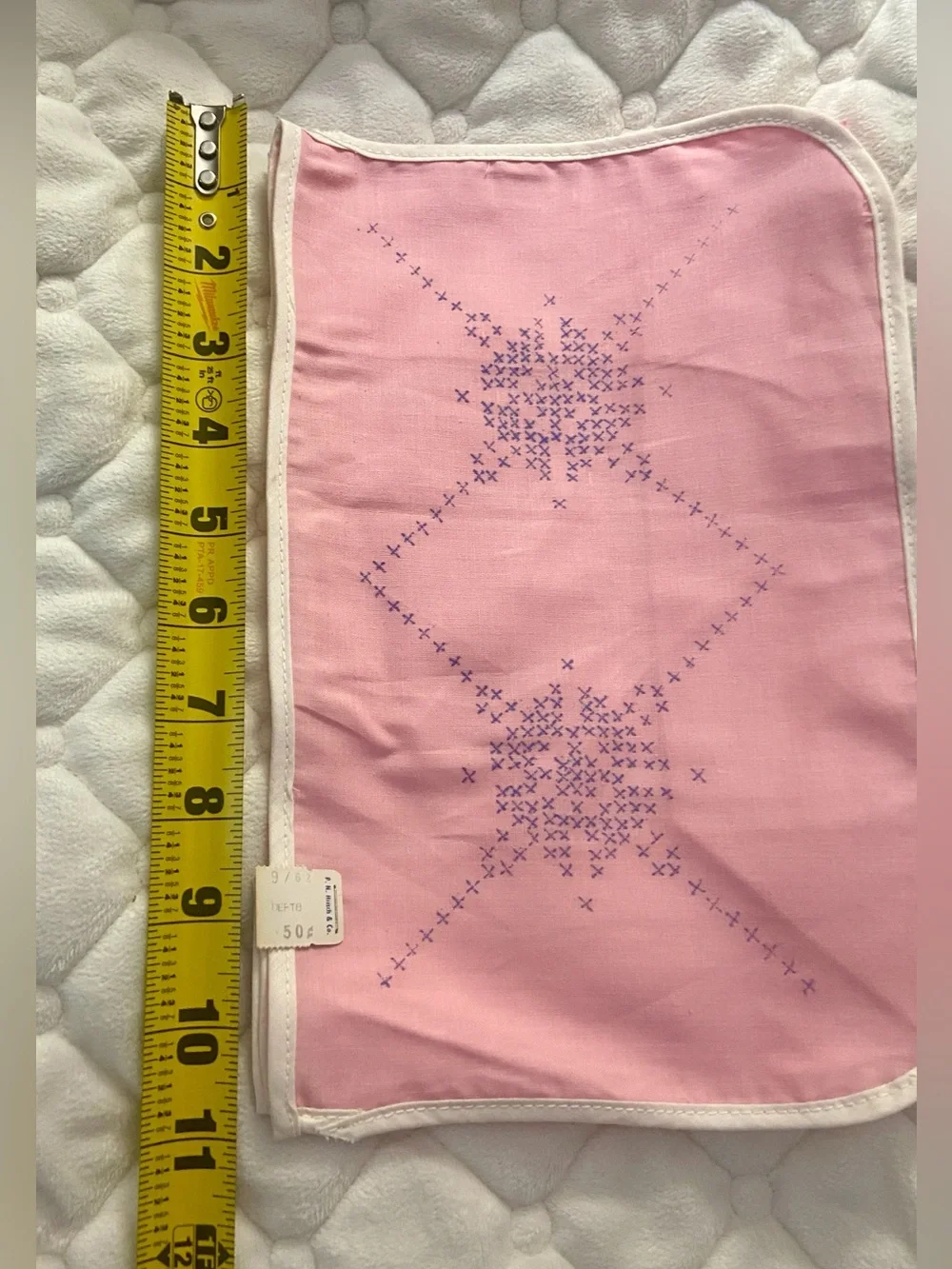 Vintage NOS Stamped Cross Stitch Pink Toaster Cover